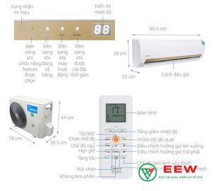 Điều hòa Midea 9000 BTU 1 chiều MSMA3-10CRN1 gas R-410A