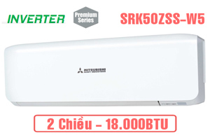 Điều hòa Mitsubishi Inverter 18000 BTU 2 chiều SRK50ZSS-W5/SRC50ZSS-W5 gas R-32