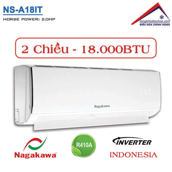 Điều hòa Nagakawa 18000 BTU 2 chiều NS-A18IT gas R-410A