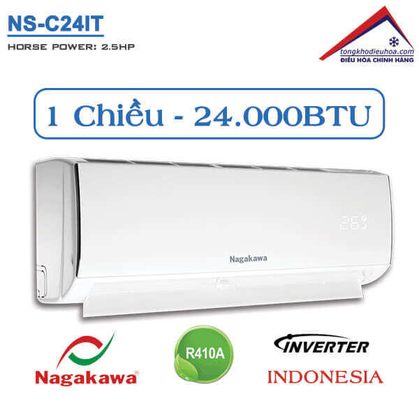 Điều hòa Nagakawa 24000 BTU 1 chiều Inverter NS-C24IT gas R-410A