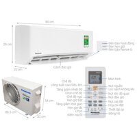 Điều hòa Panasonic 1.5 HP CU/CS-N12UKH-8 12000btu, điều hòa pana giá rẻ.