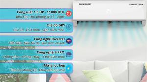 Điều hòa Sunhouse 12000 BTU 1 chiều Inverter SHR-AW12IC610 gas R-410A
