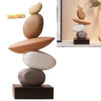 Điêu khắc đá xếp chồng bằng nhựa hiện đại - Nghệ thuật đá cân bằng trừu tượng cho các loại phòng khác nhau, Giọng để bàn trang trí