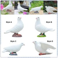 Điêu khắc nhựa Mô hình chim giả Bộ sưu tập trang trí Tượng bồ câu trắng