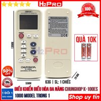 Điều khiển điều hòa đa năng CHUNGHOP K-100ES H2Pro 1000 trong 1 cao cấp (1 chiếc), remote điều khiển cho máy lạnh điều hòa đa năng giá rẻ (tặng đôi pin 10K)