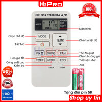 Điều khiển điều hòa toshiba, remote dòng máy lạnh Toshiba U2KSG,DK-CK-KK-FKCVG (tặng đôi pin 5K)