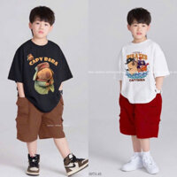 Điệu kids- Bộ áo thun quần kaki túi hộp Capybara Quân Đội - Cướp biển Caribe 11-45kg