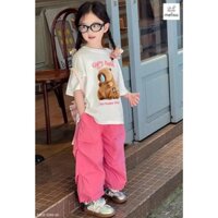 Điệu kids- Bộ áo thun quần hiphop kaki mềm Labubu&Capybara 11-45kg