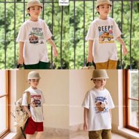 Điệu kids- Bộ bé trai áo thun quần KAKi CAPYBARA FIREMAN- PLANET- BEEP-ADVENTURE 4 mẫu 11-45kg