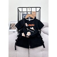 Điệu kids- Bộ thun bé trai LABUBU kèm túi đeo chéo 8-28kg