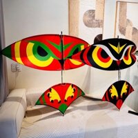 Diều Sáo Lắp Ghép Pull Cacbon .Diều Sáo Mẫu Diều Hâu Đen và Đỏ Từ 1m7-2m5  Vải In Nhiệt Cực Nét Có Sẵn Dây Lèo