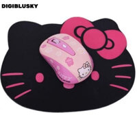DIGIBLUSKY Bộ chuột Hello Kitty + Bộ đệm chuột không dây 2.4GHz + Bộ đệm chuột