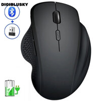 DIGIBLUSKY Chuột Không Dây Nâng Cấp Bluetooth 5.2 + 2.4GHz Chế Độ Kép Chuột Loại C Sạc Chơi Game Chuột USB Thu Chuột Cho PC Laptop