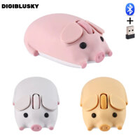 DIGIBLUSKY Chuột lợn dễ thương Bộ thu USB + Chuột không dây Bluetooth Phiên bản pin 1200 DPI Chuột
