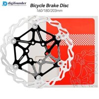 Digifounder 160 / 180 / 203mm Phanh đĩa xe đạp Cánh quạt nổi bằng thép không gỉ Phanh xe đạp leo núi Cánh quạt MTB Đĩa một phần với 6 bu lông A6W2