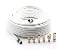 Digital Coaxial Cable Kit with Universal Ends -RG6 Coax Cable and six (6) Piece Adapter Kit Includes Male Female RCA BNC F81, and Barrel Connectors...