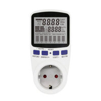 Digital LCD Power Meter Socket EU Plug 230V AC Electronic Voltage Wattmeter Measuring Outlet Power Analyzer