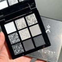 Dikalu Thiên Nga Đen 9 Màu Eyeshadow Palette Ngọc Trai Lắc Chân Nữ Kim Loại Punk Mắt Khói Kích Thước Đầy Đủ Chống Nước Màu Xám Đen Em Gái Lạnh Kéo