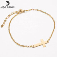 Dilys Charm Vòng Đeo Tay Chữ Thập Mạ Vàng 18K Phong Cách Instagram Cho Nữ