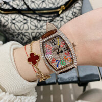 Dimini Đồng Hồ Đeo Tay Mặt Tròn Đính Kim Cương Thời Trang Hàn Quốc Cho Nữ