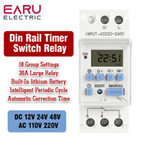 Din Rail THC 15A Mới Loại 2 Dây Hàng Tuần 7 Ngày Lập Trình Thời Gian Kỹ Thuật Số SWITCH Rơ Le Hẹn Giờ Điều Khiển AC 220V 230V 12V 24V 48V 16A