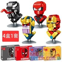 DINGGAO DG3001A 3001A DG3001B 3001B DG3001C 3001C DG3001D 3001D non Lego 4 CHÂN DUNG ĐẦU DEADLY SYMBIOTE SPIDER-MAN DARK MILD IRON GOD OF WAR bộ đồ chơi xếp lắp ráp ghép mô hình Gundam STAR SOLDIER Đại Chiến Gundam 1032 khối