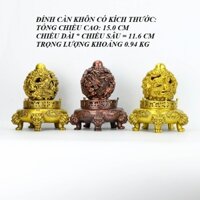 Đỉnh Càn Khôn Bằng Chất Liệu Đồng Thau Đúc Nguyên Khối 940 Gram