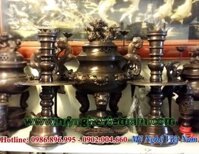 Đỉnh đồng thờ cúng 50cm màu hun đen giả cổ