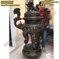 Đỉnh đồng thờ cúng, đỉnh song long chầu nguyệt, đỉnh thờ đỉnh hương