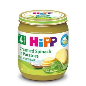 Dinh dưỡng đóng lọ HiPP rau chân vịt, khoai tây và sữa 125g