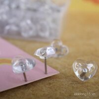 Đinh ghim hình trái tim, acrylic trong suốt, màu sắc đồng nhất, đinh ghim nhựa, ghim đánh dấu bảng nút chai, hộp 100 cái