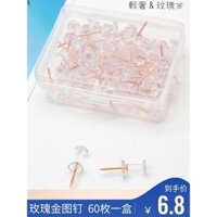 Đinh ghim vàng hồng dễ thương, đinh ghim nhựa trong suốt, đinh ghim nhỏ, đinh ghim cho bảng nỉ, đinh ghim cho bảng ảnh