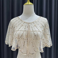 Đính Hạt & Kim Sa Lấp Lánh Khăn Choàng Thanh Lịch Lấp Lánh Mũi Thoáng Khí Lưới Ngắn Cardigan Nữ Xu Hướng Đầm Phụ Kiện Cho Đảng Prom 04