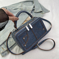 Đinh Tán Niche Sáng Tạo Hộp Quần Jean Túi Xách Mùa Thu 2024 Phong Cách Mới Hợp Thời Trang Một Vai Messenger Túi Nữ