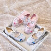 Dính Thủ Công Bé Gái Giày Công Chúa Hàn Quốc Mới Với Kim Cương Nơ Bé Gái Giày Khiêu Vũ Vừa Lớn Trẻ Em Nhỏ Cao Gót Giày Da