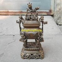 Đỉnh trúc giả cổ cao 25cm, đỉnh trúc, xông trầm trúc, đỉnh đồng thờ cúng