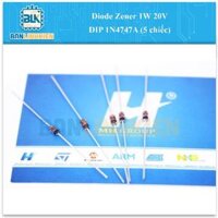 Diode Zener 1W 20V DIP 1N4747A (5 chiếc)                                               Yêu thích