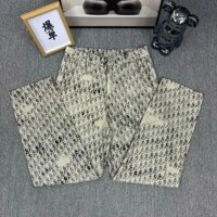 Dior Thu Đông Phố Cao Cấp Mới In Hình Jacquard Nóng Dập Retro Quần Jean Đẹp Trai Nam Và Wome