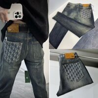 Dior2505 Dạo Phố Craft Quần Jeans Slim-fit co giãn thẳng