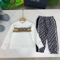 Dior2506 Cotton Boys Girls Áo thun trẻ em Quần dài tay Bộ đồ hai mảnh