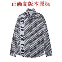Dior2601 Dạo Phố Nam Drape Áo Sơ Mi Dài Tay Cao Cấp Ôm Hơn Áo Sơ Mi