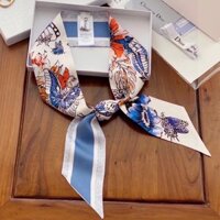 Dior7691 Pháp Bướm Lụa Khăn Nữ Retro Bướm Khăn Buộc Tóc Dây Buộc Dây Buộc