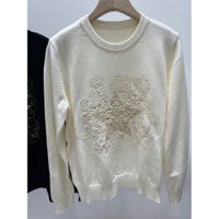 Dior9324 Áo len chui đầu cổ tròn thêu ngôi sao năm cánh mới dành cho nữ