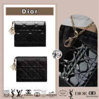 Dior/Lady Dior Series/Ví mini/Ví nữ/Ví đựng tiền xu/Ví gấp hai lần