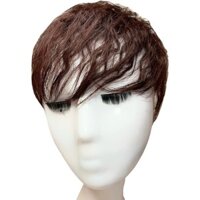 Direct from Japan Luce brillare Partial Wig Men's Women's Curly Wave Wig Men's Women's Toupee Top of Head Human Hair Domestic Manufacturer Perm on Whorl + Dark Brown