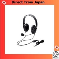 [Direct from Japan]Elecom headset with microphone 4-pole, over-ear, durable cable, 40mm driver, 1.8m HS-HP23TBK