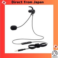 [Direct from Japan]ELECOM Headset with Microphone Arm, 4-pole Mini Plug, Inner-ear, Wired, Single-ear, Black with Conversion Cable HS-EP16TBK