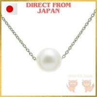 【Direct from Japan】[Mani・Mani] Domestic 8mm Pearl Akoya Pearl Simple Single Pearl Pendant Necklace [8.0-8.5mm] Genuine Material [Metal Allergy Compatible] June Birthstone Gift Wedding (with Care Cloth and Pouch Warranty) [Made in Japan] N-1130 (Akoya Pear