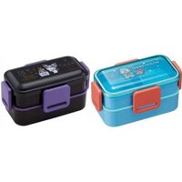 【Direct from Japan】Sanrio Serves fluffy Dome type 4 Lock Lid 2 tier Bento Lunch Box Microwave and Dishwasher OK Food Storage Kitchen Japan (Kuromi, Hangyodon)