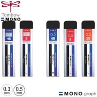 【Direct from Japan】Tombow Mono graph Mechanical Pencil Replacement Cartridge 0.3mm, 0.5mm / HB, B, 2B / 40 pcs / Stationery Japan